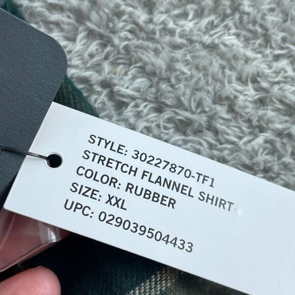 Bass Outdoor Mens XXL Rubber Plaid Stretch Flannel Shirt Long Sleeve NWT 4467 - Picture 5 of 10